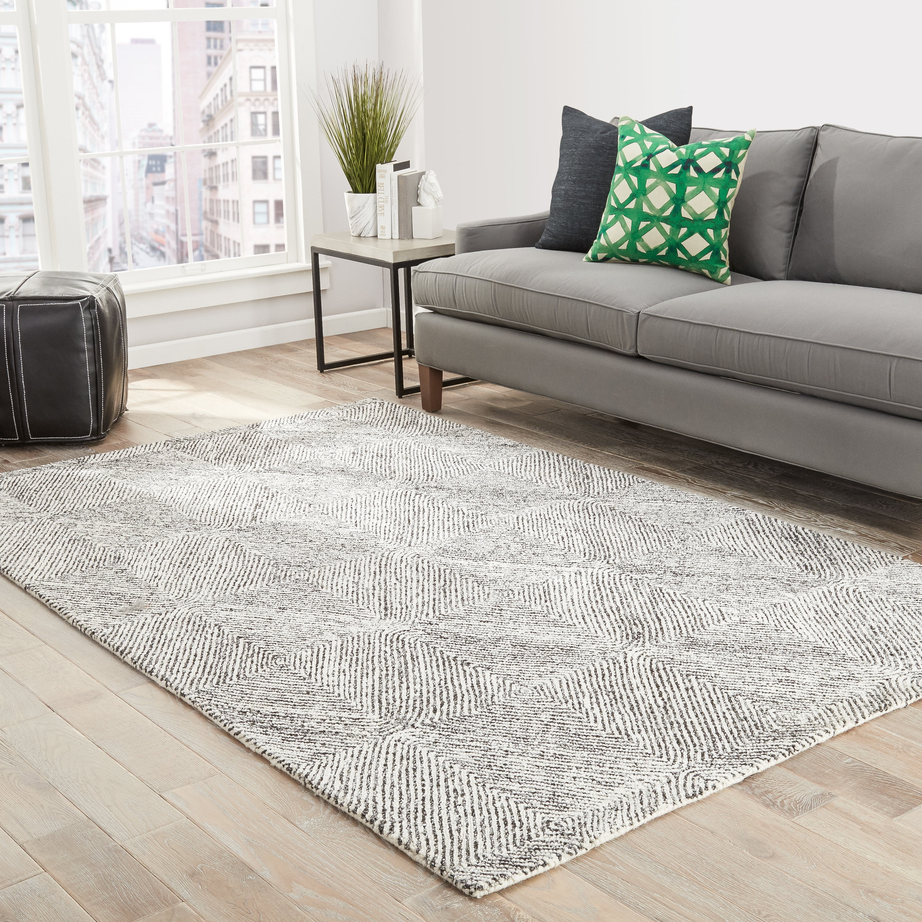 Juniper Home Thurston Handmade Geometric White Dark Gray Area Rug Juniper Home Thurston Handmade Geometric White Dark Gray Area Rug 2 X 3 Com