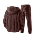thumbnail image 4 of LEKWK Fleece Lined Tracksuit Men Winter Warm Fuzzy 2 Piece Outfit Zip Up Hooded Jacket and Jogger Sweatpants Workout Activewear, 4 of 8