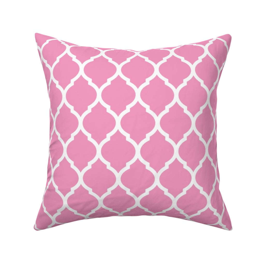 Pink Moroccan Lattice Throw Pillow Cover W Optional Insert By Roostery Walmart Com Walmart Com