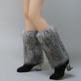 thumbnail image 4 of harmtty 1 Pair Women Boot Cuffs Imitation Wolf Hair Plush Leg Warmers Stage Performances Halloween Christmas Costumes Outfit Accessories, 4 of 8