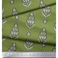 thumbnail image 2 of Soimoi Cotton Voile Fabric Leaves & Paisley Block Printed Fabric 1 Yard 56 Inch Wide, 2 of 3