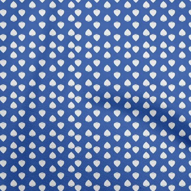 oneOone Rayon Blue Fabric Poker Card Sewing Craft Projects Fabric Prints by Yard 56 Inch Wide