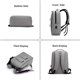 thumbnail image 2 of LHSHID Men's Backpacks Large Laptop Shoulder Bags Waterproof Business Work Rucksack Multi-Pocket Travel Daypacks, 2 of 7