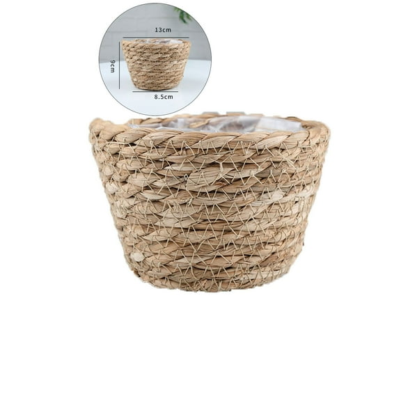WNFJR Seagrass Basket Planter Mini Woven Flower Pots Rattan Storage Basket Plant Container Hand Woven Basket Planter Straw Flower Pot for Indoor and Outdoor Plants