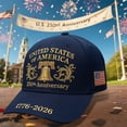 thumbnail image 4 of USA 250th Anniversary Patriotic Baseball Cap – Bald Eagle Printed Hat for Men & Women, Commemorative Adjustable Independence Day Gift, 4 of 4