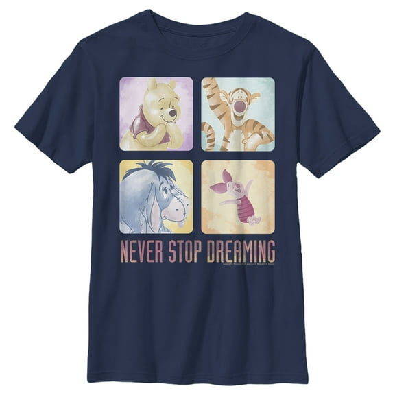 Boy's Winnie the Pooh Never Stop Dreaming Graphic Tee Navy Blue Large