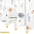 thumbnail image 6 of Watercolor Floral Shower Curtain Pink Coral Gray Flower Shower Curtains for Bathroom Modern Simple Grey Herb Plant Leaf Waterproof Fabric Bath Curtain Decor, 6 of 7