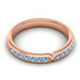 thumbnail image 3 of 0.20 Carat Round Cut Blue Topaz Gemstone Eternity Band for Anniversary Gift Solid 18K Rose Gold Size 5 by Diamond-Capitals, 3 of 8