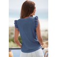 thumbnail image 3 of LASCANA Women's Ruffle Eyelet Sleeve Top Eyelet Detail, 3 of 5