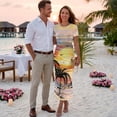 thumbnail image 3 of Chririnla Orange Sunset Beach Palm Couple Hawaii Luau Party Outfit Trendy Vacation Clothes for His or Her Bodycon Ruched Long Dresses or Button Down Shirts for Men Husband Wife Match Set,S-3XL, 3 of 6