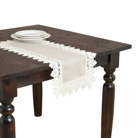 Saro Lace Trimmed Table Runner