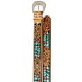 thumbnail image 4 of 40  Western Antique Basket Weave Tooled Beaded Full-Grain Leather Belt 26FK56, 4 of 4