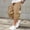 Khaki, variant on Mens Below The Knee Cargo Shorts M-3XL - Elastic Waist Drawstring Long Short Pants with Multi Pockets Black M