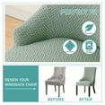 thumbnail image 6 of Stretch wingback Side Chair slipcover, Plaid armless wingback Chair Cover Removable Washable Soft Spandex Sloping Armchair Covers with Elastic Bottom for Dining Room-Blue-6 PCS, 6 of 8