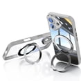 thumbnail image 5 of Designed for iPhone 16 Kickstand Case with Camera Lens Protector Film [Rotatable Ring Holder Stand] Clear Rugged Shockproof Protective Phone Case for iPhone 16 Wowen Men, Gray, 5 of 10