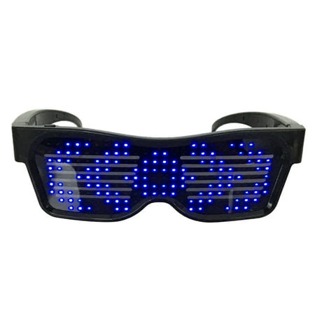 led light up glasses usb rechargeable wireless with flashing led display glowing luminous glasses for christmas party bars rave festival