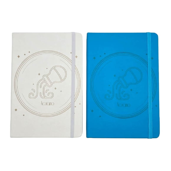 Set De 2 Libretas Acuario Blanco Y Azul