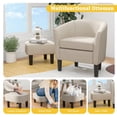 thumbnail image 5 of Canddidliike Mid-Century Modern Accent Chair, Upholstered Armchair Living Room Chair, Barrel Teddy Velvet Chair with Ottoman for Living Room Bedroom, Beige, 5 of 8