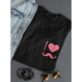 thumbnail image 3 of I Love Mustache Women Black T-Shirt, Female XX-Large, 3 of 4