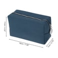 thumbnail image 2 of Unique Bargains 1 Pc Waffle Plaid Pattern Makeup Bag for Travel Navy Blue, 2 of 5