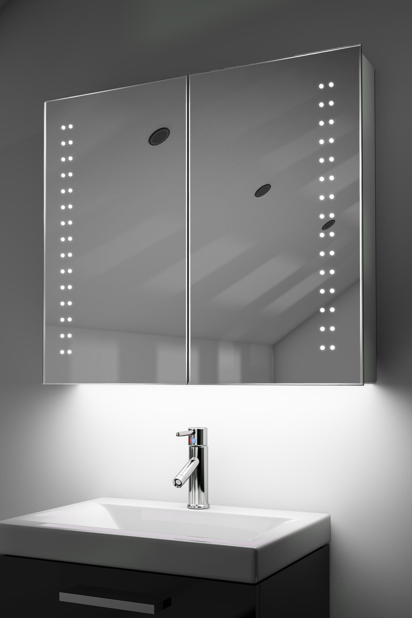 Bathroom Bluetooth Mirror With LED Under Lighting, Demister, & Sensor k364aud Walmart