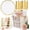 Clear and Gold, variant on 350pcs Clear Gold Plastic Plates - Gold Plastic Dinnerware Set Includes 50 Dinner Plates, 50 Dessert Dinnerware, 50 Cups, 50 Rolled Napkin Cutlery Perfect for Wedding & Party