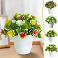 thumbnail image 7 of SLYNSHome Artificial Pot Flowers Small Fake Plants with Pot Mini Potted Plants for House Office Tabletop Decoration - Red, 7 of 7