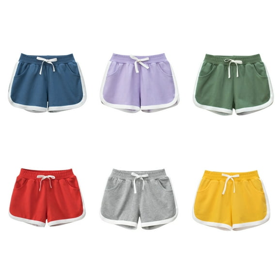 naisibaby Spring Summer New Girls Casual Shorts, Solid Color Pants Girls Cotton Shorts Blue 3T