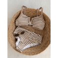 thumbnail image 2 of Bikini De Dos Piezas Con Cintura Alta Y Detalle En U Marrón, 2 of 30