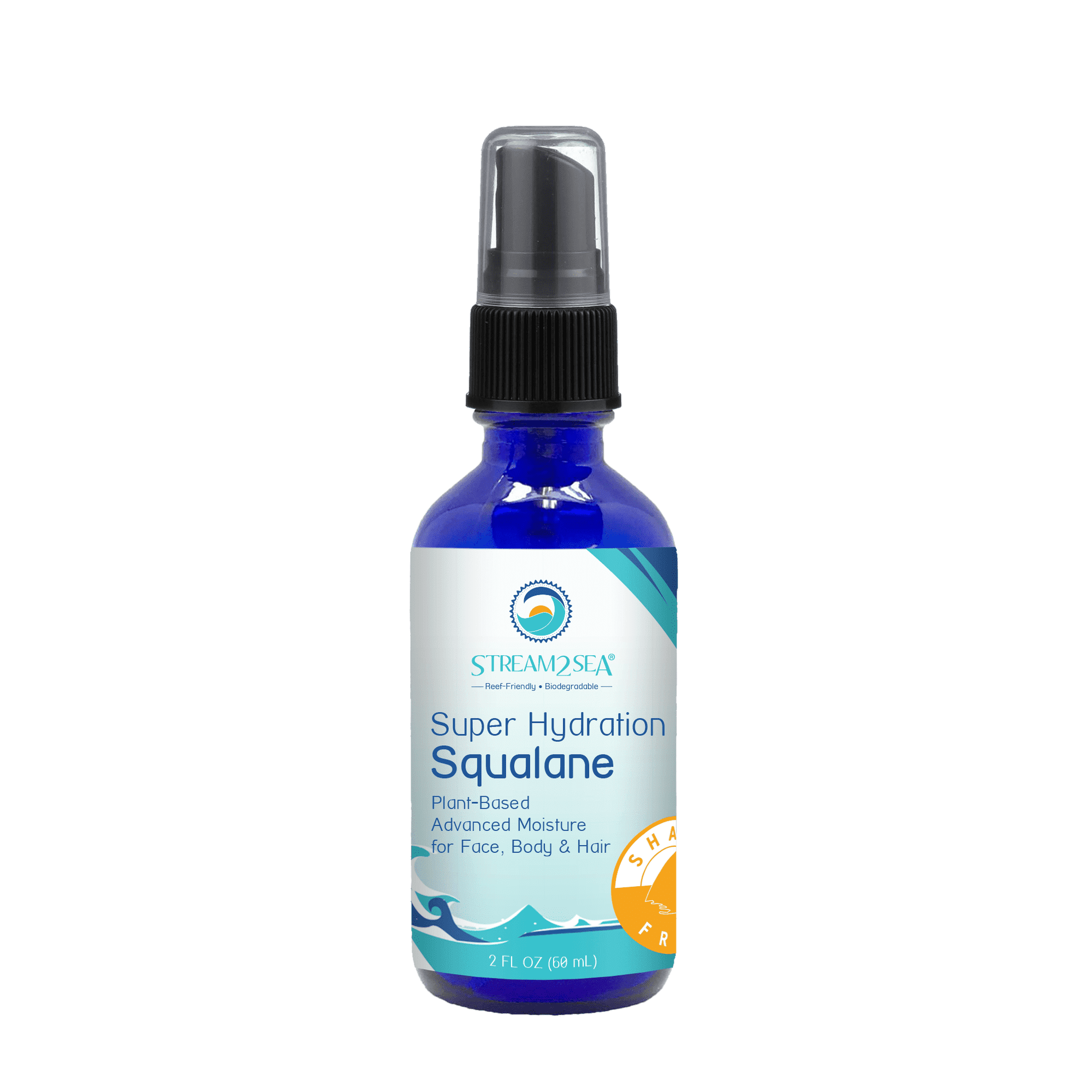 Stream2Sea Reef Safe Squalane Olive Based Face Moisturizer, Biodegradable Skin & Hair Care - 2 fl oz