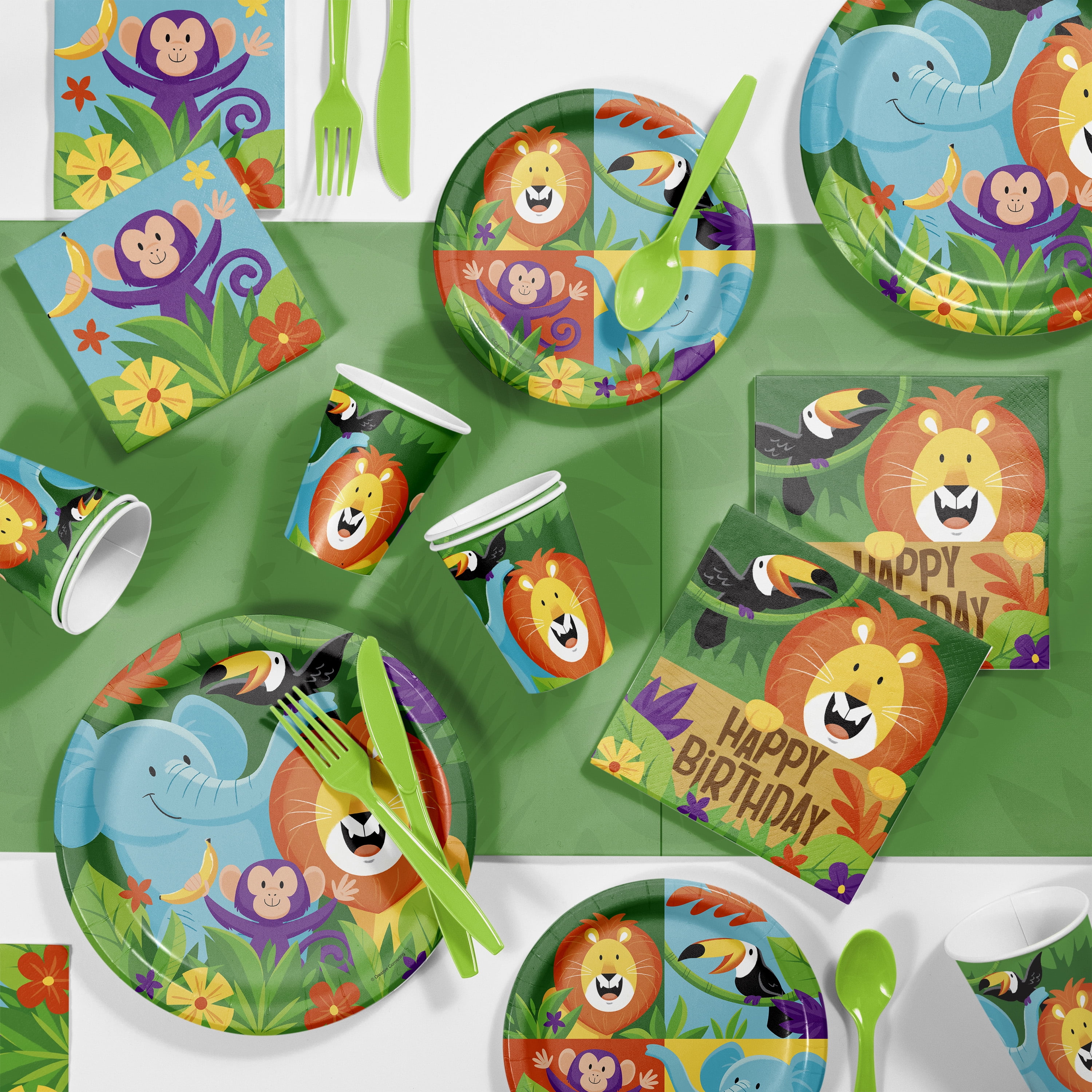 8 Guests Ultimate Animal Jam Jungle Birthday Party Essential Decoration Bundle 
