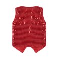 thumbnail image 4 of Jowowha Gilet à Sequins pour Garçons et Filles, Hauts de Danse Sans Manches, Costume de Performance de Scène, Rouge 185, 4 of 5