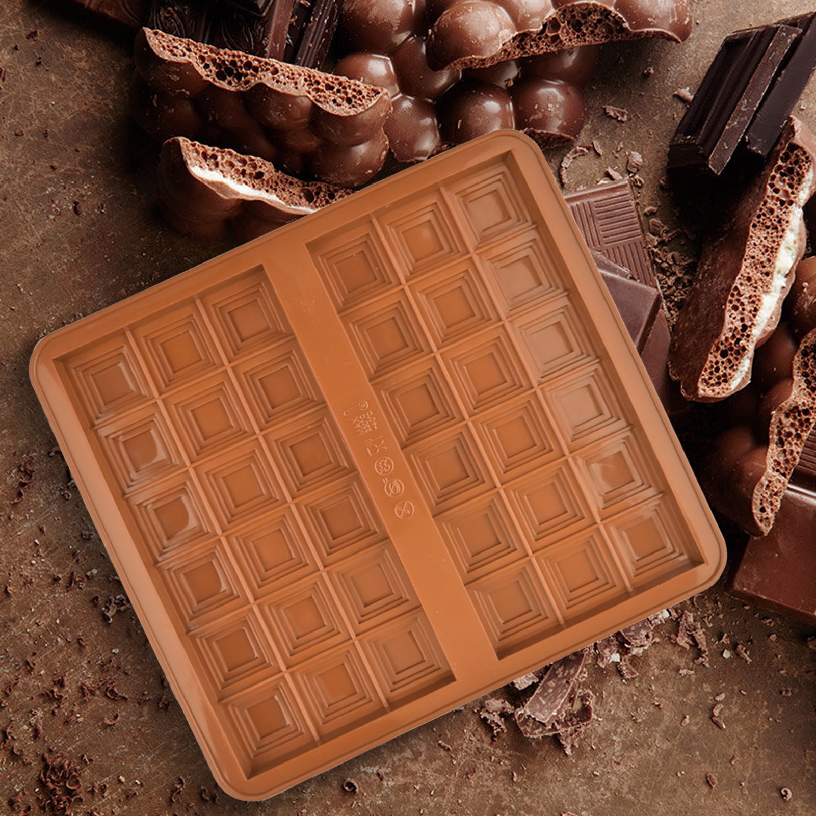 Homelife 1/2/3Pcs Deep Dubai Chocolate Mold Large Stuffed Silicone Chocolate Mold Candy Bar Mold for Filling Knafeh Nut