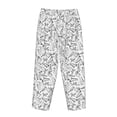 thumbnail image 5 of Naloa Black White Music Print Women’s Ultra-Soft Comfy Pajama Lounge Pants with Pockets & Drawstring, 5 of 8