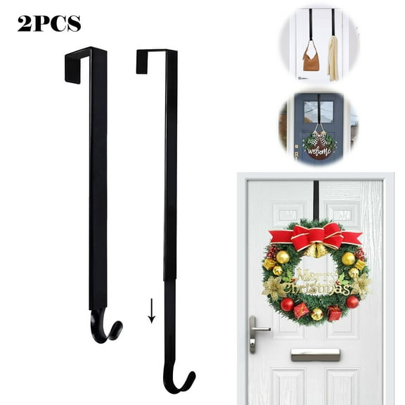 2 Pcs Adjustable Length Wreath Hanger,wreath hangers for front door,door wreath hanger-20 Lb. Capacity