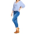 thumbnail image 2 of Blusa Mujer Cruzada Corte Imperio Moda Casual Plumbago azul L/XG, 2 of 5