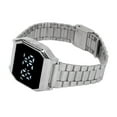 thumbnail image 3 of LED Watch, Rectangular Case Stainless Steel Strap Fashion Appearance Touch Control Touch Screen Watch For Daily Use For Student, 3 of 8
