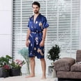 thumbnail image 5 of WTXUE Pajama Set Men | Bath Robe Matching Pajamas for Couples Nightgown Sleeve Unisex Cardigan Imitation Andsummer Short Thin | 1 Piece XXL, 5 of 9