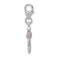thumbnail image 3 of Auriga 925 Sterling Silver Angel with Enameled Red Heart Charm (L- 26.5mm, W- 11.6mm) for Women, 3 of 6