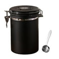 thumbnail image 1 of Recipiente para café multifuncional con cuchara de acero para granos de café domésticos negro.8L, 1 of 8