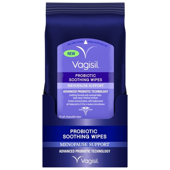 Vagisil Menopause Probiotic Soothing Wipes - 20 Count
