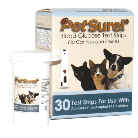 PetSure! 30ct Test Strips - Blood Glucose Testing for Dogs & Cats - works with AlphaTRAK and AlphaTRAK2 (Best Glucose Meter For Dogs)