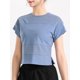 thumbnail image 4 of Camiseta deportiva de empalme de malla para mujer recortada manga corta transpirable para correr, 4 of 8