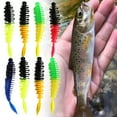 thumbnail image 5 of 8Pcs/Set 5.5cm/1.3g Fishing Lure Simulated Bright Color Flexible Vivid Reusable Fish Attraction Universal Soft PVC Trout Fishing Artificial Worm Swimbait Fishing Gear, 5 of 7