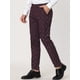 thumbnail image 2 of Pantalones de vestir a cuadros para hombre, ajustados, con frente plano, a cuadros de negocios borgoña XXL, 2 of 6