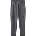 thumbnail image 6 of Men's Cargo Sweatpants Open Bottom Fleece Hiking Jogger Cargo Sweatpants for Men with Pockets, 6 of 7