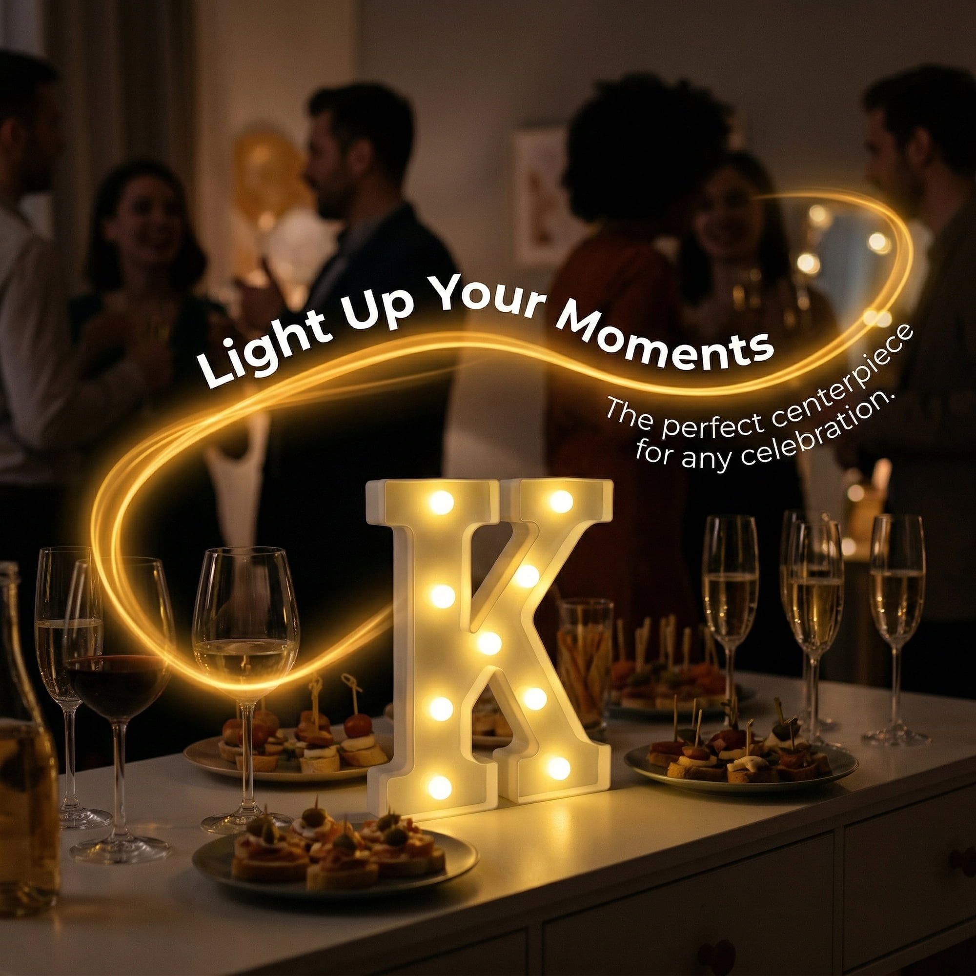 Unique Bargains Marquee Letters With Lights LED Light Up Signs Letter K 6.5"L x 1.5"W x 8.5"H