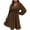Brown, variant on HAPIMO Women's Long Sleeve High Waist Spring Above Knee A Line Dress Floral Boho Graphic Workout Holiday Elegant Casual Summer Fashion V Neck Fall Dress Brown XL