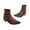 Wine, variant on BONIXOOM Rain Boots For Women Low Heel Rubber Slip-On Ankle Winter Wine