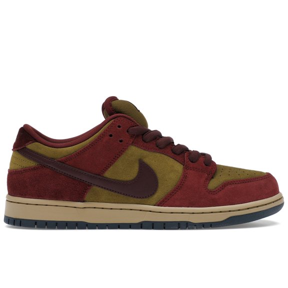 Nike Men's SB Dunk Low Dark Team Red Olive Flak Skateboarding Shoes, from StockX